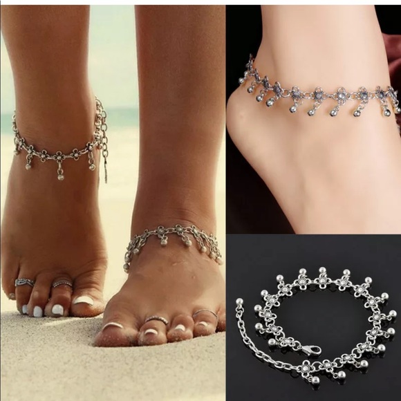 NEW bell ankle silver rusty ankle bracelet - Picture 2 of 3